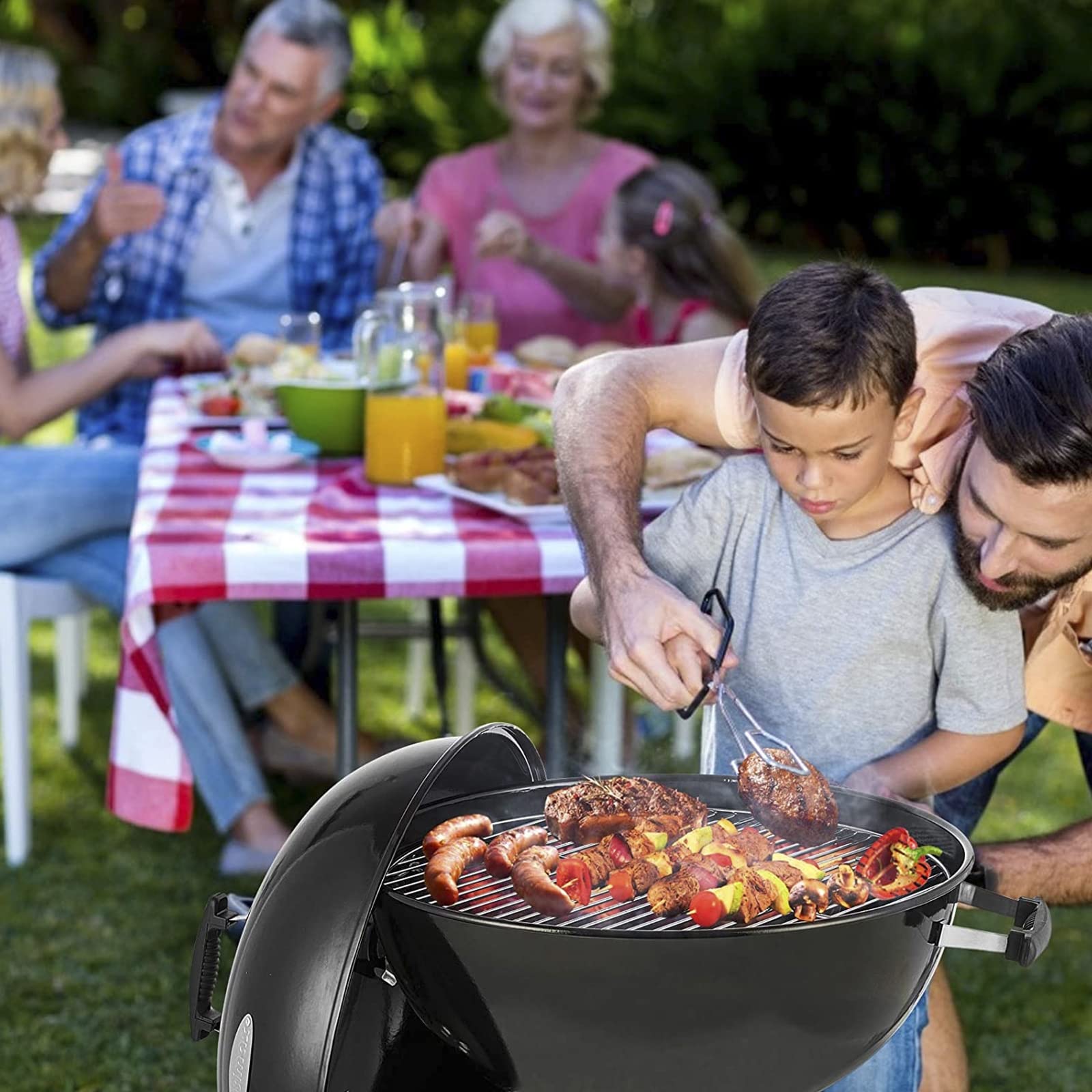 Amazon | DXDRT チャコール グリル ポータブル BBQ ケトル グリル